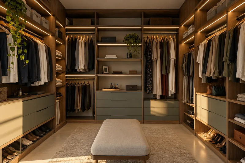 Closet de casal em U.
